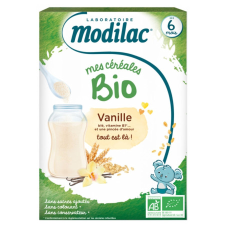 Modilac Mes Céréales Bio Dès 6 Mois Vanille 250 g