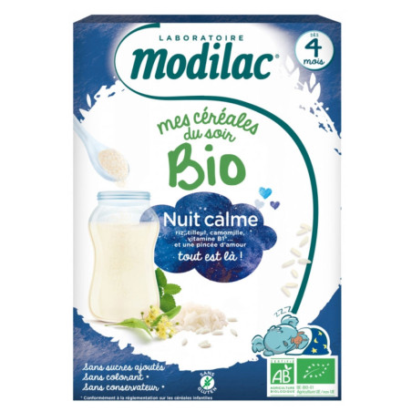 Modilac Mes Céréales du Soir Bio Dès 4 Mois Nuit Calme 250 g