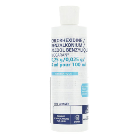 Biogaran Chlorhexidine Benzalkonium Alcool benzylique 250ml
