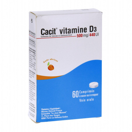 Cacit D3 500mg 60 comprimés
