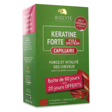 Biocyte Keratine Forte Full Spectrum 3 x 40 Gélules