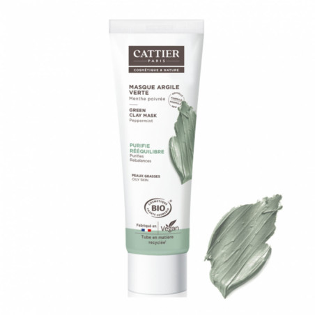 Cattier Argile Verte Masque Menthe Poivrée Bio 100ml