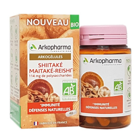 Arkopharma Arkogélules Shitaké Maitaké Reishi Bio 40 gélules