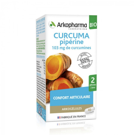 Arkopharma curcuma piperine bio 40 gélules