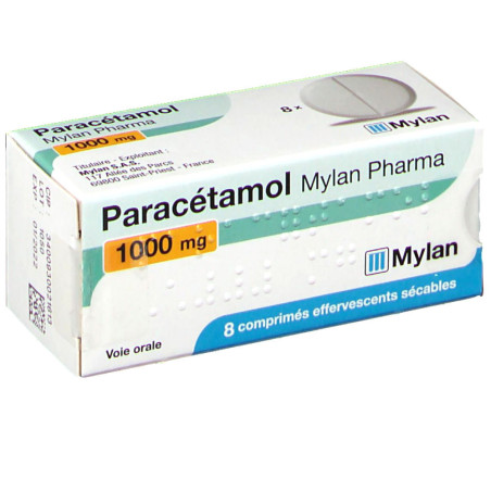 Mylan Paracétamol 1 g 8 comprimés effervescents