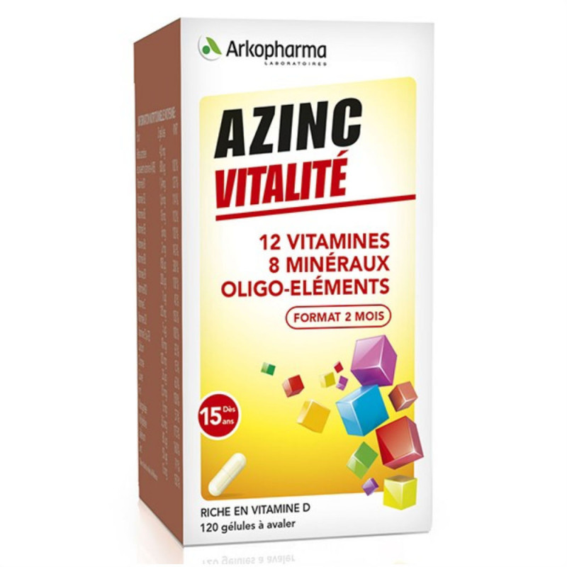 Arkopharma Azinc Adulte Vitalité Vitamines C & E Zinc 120 gélules