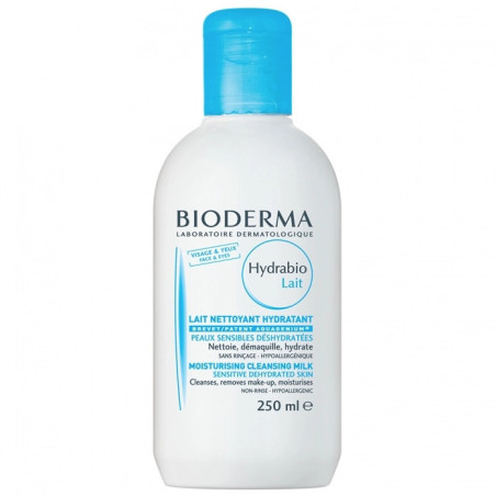 Bioderma Hydrabio Lait Nettoyant Hydratant Visage Yeux Peaux Sensibles Déshydratées 250ml