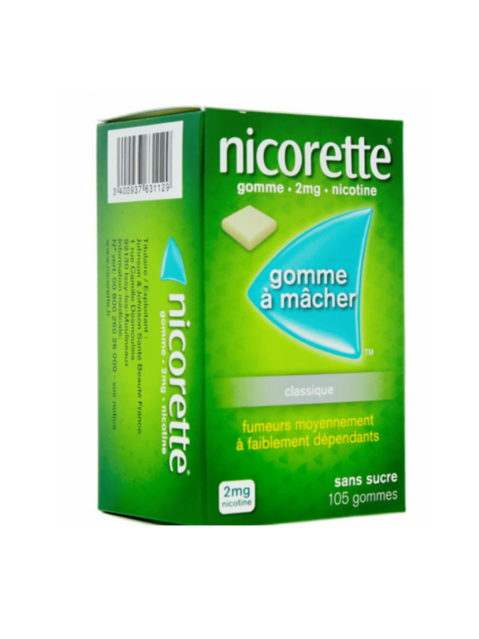 Nicorette 2mg 105 gommes à mâcher
