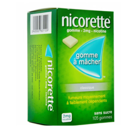 Nicorette 2mg 105 gommes à mâcher