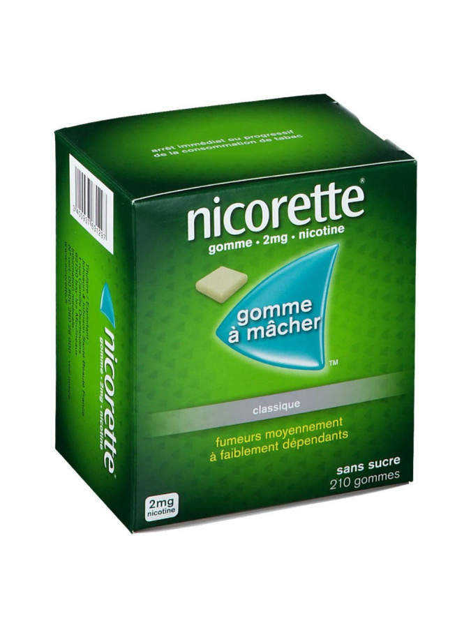 Nicorette 2mg 210 gommes à mâcher