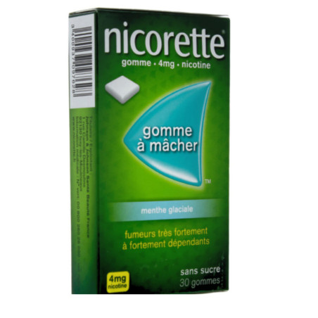 Nicorette 4mg menthe glaciale 30 gomme à mâcher