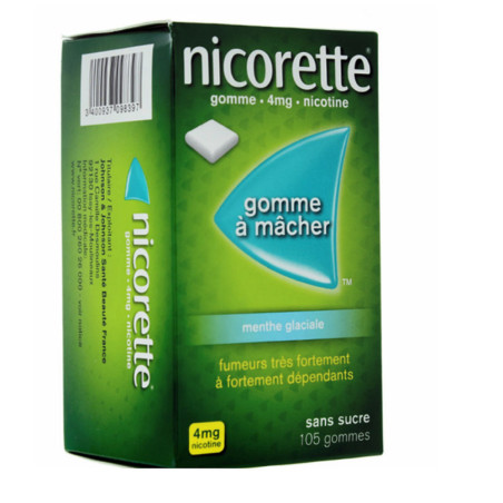 Nicorette 4mg menthe glaciale 105 gommes à mâcher