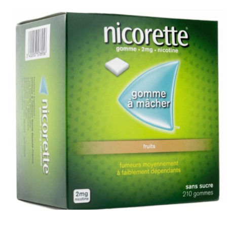 Nicorette 2mg fruits 210 gommes